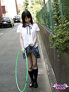 My Cute Asian : Japanese coed in uniform shows her tight cunt